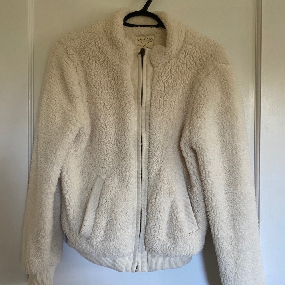 L.A. Hearts Faux-Shearling Zip-Up Jacket